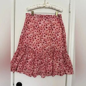 Antonio Melani Pink Floral Peasant Skirt in 100% Cotton Sz 10